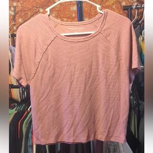 🌸 American Eagle Dusty Rose Pink Waffle Knit Crop Top | Size L ✨ 👚🌸